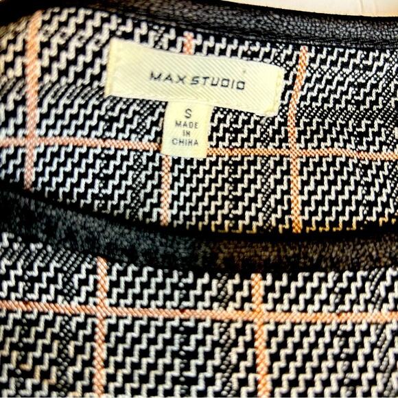 Max Studio Dress Womens Size S Brown Plaid Sheath Career Dark Academia - Picture 6 of 10